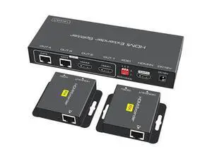 HDMI Extender Splitter 1 in 2 Out Over Cat5e or 6 Ethernet Adapter Up to 165FT HD1080P60Hz with Loop Support EDID Copy Settings HDCP HDMI Extender Splitter 1 in 2 Out Over Cat5e or 6 Ethernet Adapter Up to 165FT HD1080P60Hz with Loop Support EDID Copy Settings HDCP