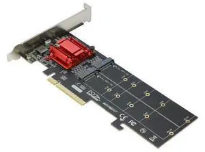 Dual NVMe PCIe Adapter, BUCIER M.2 NVMe SSD to PCI-e 3.1 x8/x16 Card Support M.2 (M Key) NVMe SSD 22110/2280/2260/2242/2230 Dual NVMe PCIe Adapter, BUCIER M.2 NVMe SSD to PCI-e 3.1 x8/x16 Card Support M.2 (M Key) NVMe SSD 22110/2280/2260/2242/2230