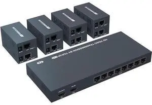 150m HDMI Splitter Extender 1x8 Transmit Remote 1080P Audio Video Over Cat5e/6 Ethernet Mirror 8 Screens Support Loopout Remote 1 in 8 Out for TV 150m HDMI Splitter Extender 1x8 Transmit Remote 1080P Audio Video Over Cat5e/6 Ethernet Mirror 8 Screens Support Loopout Remote 1 in 8 Out for TV