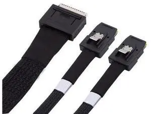 OCuLink PCIe PCI-Express SFF-8611 8x 8-Lane to Dual SFF-8087 4x SSD Data Active Cable 50cm OCuLink PCIe PCI-Express SFF-8611 8x 8-Lane to Dual SFF-8087 4x SSD Data Active Cable 50cm