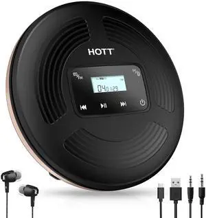 CD903TF Portable CD Player with Bluetooth and FM Transmitter with Touch Buttons Backlight,Rechargeable with AUX Cable,CD Player Shockproof for Car CD903TF Portable CD Player with Bluetooth and FM Transmitter with Touch Buttons Backlight,Rechargeable with AUX Cable,CD Player Shockproof for Car