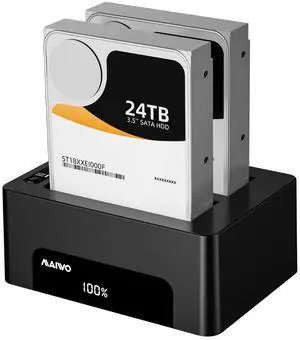 Dual Bay Hard Drive Cloner, 2.5/3.5 Inch SATA SSD/HDD Docking Station with Offline Clone, 5Gbps USB 3.0 to SATA Adapter with UASP, Up to 48TB Dual Bay Hard Drive Cloner, 2.5/3.5 Inch SATA SSD/HDD Docking Station with Offline Clone, 5Gbps USB 3.0 to SATA Adapter with UASP, Up to 48TB