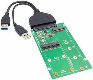 JVFYI U3-067+SA-130 USB 3.0 to SATA 22pin 2.5" Hard Disk to 2 in 1 Combo Mini PCI- E 2 Lane M.2 NGFFmSATA SSD Adapter Converter JVFYI U3-067+SA-130 USB 3.0 to SATA 22pin 2.5" Hard Disk to 2 in 1 Combo Mini PCI- E 2 Lane M.2 NGFFmSATA SSD Adapter Converter