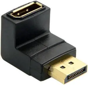 JVFYI DP-016-DN Down Angled 90 Degree DisplayPort Male to Female Extension Adapter