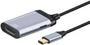 JVFYI USB-C Type C to HDMI Converter HDTV Adapter 4K 60hz 1080p with Female PD Power Port