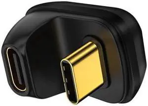 JVFYI 40Gbps USB4 Type C Male to Female Power Data Video Adapter Opposite U Shape Back Angled for NS Switch Phone Laptop