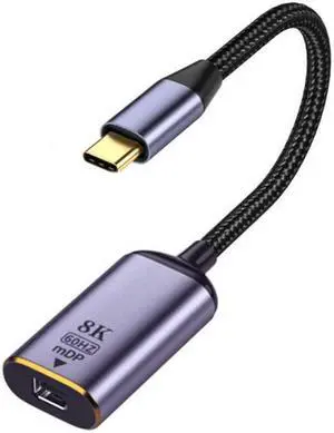 JVFYI UC-006-M8K USB4 USB-C Type-C Source to MINI Displayport MINI-DP Female Cable Display 8K 60HZ UHD 4K Monitor Displays JVFYI UC-006-M8K USB4 USB-C Type-C Source to MINI Displayport MINI-DP Female Cable Display 8K 60HZ UHD 4K Monitor Displays