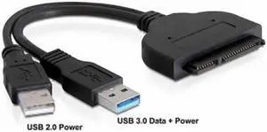 JVFYI U3-067 USB 3.0 to SATA 22Pin 2.5" Hard disk driver Adapter With extral USB Power cable