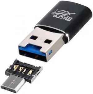 JVFYI USB 3.0 to Micro SD SDXC TF Card Reader with Micro USB 5pin OTG Adapter for Tablet / Cell Phone