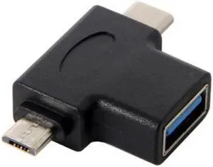 JVFYI UC-065 USB 3.1 Type-CMicro USB Combo to USB 2.0 A Female OTG Data Host Adapter