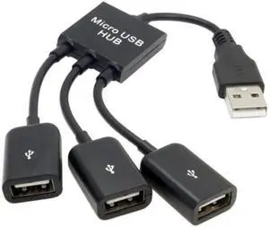 JVFYI U2-354 USB 2.0 to 3 Ports Hub Cable Bus Power 1 to 3 for Laptop Notebook PCMouseDiskPrinter