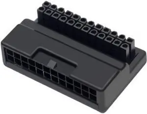 JVFYI Overmold ATX 24Pin Female to 24pin Male 90 Degree Power Adapter Mainboard Motherboard for Desktops PC Supply