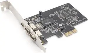 JVFYI PCIE 1394 Firewire Card, PCI Express (1X) to External IEEE 1394 Adapter Controller (2 x 6 Pin + 1 x 4 Pin) for Desktop PC and DV Connection