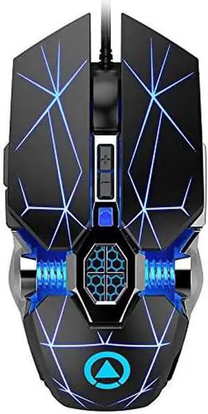 JVFYI Silent Gaming Mouse USB Wired [3200 DPI] [Breathing Light] Ergonomic Game USB Computer Mice RGB Gamer Desktop Laptop PC Gaming Mouse, 7 Buttons for Windows 7/8/10/XP Vista Linux (Black)
