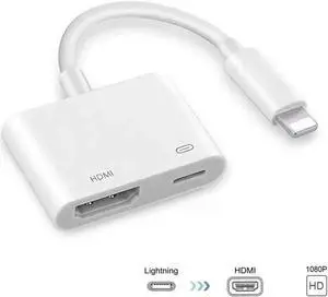 JVFYI Compatible with iPhone iPad to HDMI Adapter Cable, Digital AV Adapter 1080p HD TV Connector Cord Compatible with iPhone 8 Xs Max XR 7 6Plus, iPad Pro Mini Air to TV Projector Monitor