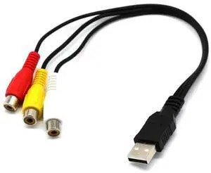 JVFYI 3X USB To 3RCA Cable USB Female To 3 RCA Rgb Video AV Composite Adapter Converter Cable Cord Connector Lead JVFYI 3X USB To 3RCA Cable USB Female To 3 RCA Rgb Video AV Composite Adapter Converter Cable Cord Connector Lead