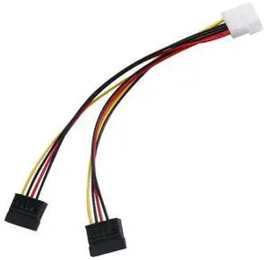 JVFYI The Power Line Is Divided Into Two Power Lines, Type D 4Pin To Two 15pin Large 4Pin To SATA Lines For Wiring In The Case JVFYI The Power Line Is Divided Into Two Power Lines, Type D 4Pin To Two 15pin Large 4Pin To SATA Lines For Wiring In The Case