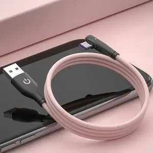 JVFYI Soft Silicone USB C Cable 90 Degree Fast Charger 5A USB Type C Cable for Mate 40 POCO X3 Mobile Phone USB-C Cord JVFYI Soft Silicone USB C Cable 90 Degree Fast Charger 5A USB Type C Cable for Mate 40 POCO X3 Mobile Phone USB-C Cord