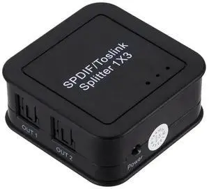 JVFYI 3-way Digital Optical Audio Splitter Adapter SPDIF Optical Cable Splitter Hub JVFYI 3-way Digital Optical Audio Splitter Adapter SPDIF Optical Cable Splitter Hub