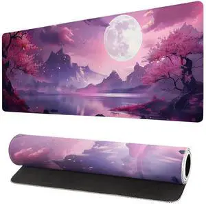 JVFYI Gaming Mouse Pad Desk Pad,Extended Big Mouse Pad,31.5x11.8 Inch Long Computer Keyboard Mouse Mat Mousepad with 3mm Non-Slip Base and Stitched Edge for Gaming and Office (Pink Canyon) JVFYI Gaming Mouse Pad Desk Pad,Extended Big Mouse Pad,31.5x11.8 Inch Long Computer Keyboard Mouse Mat Mousepad with 3mm Non-Slip Base and Stitched Edge for Gaming and Office (Pink Canyon)