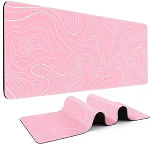 JVFYI Gaming Mouse Pad 31.5 x 11.8in Large Mouse Pad with Anti-Slip Rubber BasePink with White Topographic Line JVFYI Gaming Mouse Pad 31.5 x 11.8in Large Mouse Pad with Anti-Slip Rubber BasePink with White Topographic Line