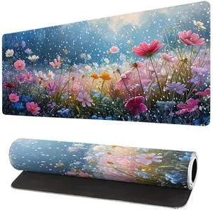JVFYI Gaming Mouse Pad Desk Pad,Extended Big Mouse Pad,31.5x11.8 Inch Long Computer Keyboard Mouse Mat Mousepad with 3mm Non-Slip Base and Stitched Edge for Gaming and Office (Flowering shrubs) JVFYI Gaming Mouse Pad Desk Pad,Extended Big Mouse Pad,31.5x11.8 Inch Long Computer Keyboard Mouse Mat Mousepad with 3mm Non-Slip Base and Stitched Edge for Gaming and Office (Flowering shrubs)