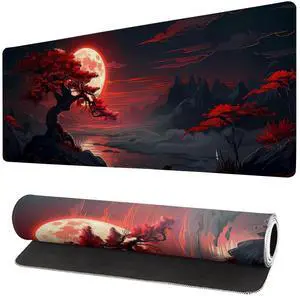 JVFYI Gaming Mouse Pad Desk Pad,Extended Big Mouse Pad,31.5x11.8 Inch Long Computer Keyboard Mouse Mat Mousepad with 3mm Non-Slip Base and Stitched Edge for Gaming and Office (Red Moon Canyon) JVFYI Gaming Mouse Pad Desk Pad,Extended Big Mouse Pad,31.5x11.8 Inch Long Computer Keyboard Mouse Mat Mousepad with 3mm Non-Slip Base and Stitched Edge for Gaming and Office (Red Moon Canyon)