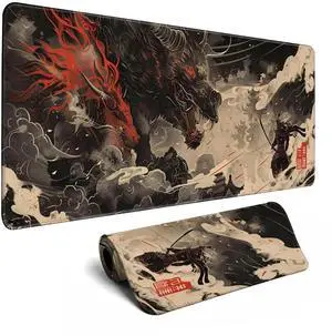 JVFYI Huge Demon Large Mouse Pad Japanese Ukiyo-e Mousepad Samurai Desk Mat, Big Full Keyboard and Mouse Pad Cool Desk Pad for Keyboard Mouse with Stitched Edges Anti-Slip Funny Desk Pad, 31.5 X 11.8 JVFYI Huge Demon Large Mouse Pad Japanese Ukiyo-e Mousepad Samurai Desk Mat, Big Full Keyboard and Mouse Pad Cool Desk Pad for Keyboard Mouse with Stitched Edges Anti-Slip Funny Desk Pad, 31.5 X 11.8