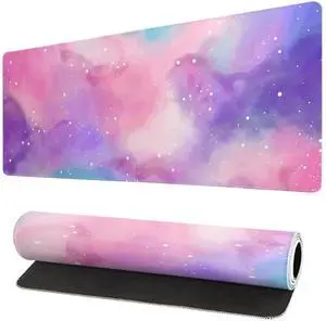 JVFYI Extended Gaming Mouse Pad, Large Gaming Mouse Waterproof with Stitched Edges, Non-Slip Desktop Pad for Home and Office, Level Up Your 31.5x11.8 Inch (Iridescent Cloud) JVFYI Extended Gaming Mouse Pad, Large Gaming Mouse Waterproof with Stitched Edges, Non-Slip Desktop Pad for Home and Office, Level Up Your 31.5x11.8 Inch (Iridescent Cloud)