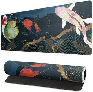 JVFYI Japanese Gaming Mouse Pad XL - Extended Large Mouse Mat Desk Pad, Stitched Edges Mousepad, 3mm Thick Long Non-Slip Rubber Base Mice Pad, 31.5 X 11.8 Inch - Koi Fish Art JVFYI Japanese Gaming Mouse Pad XL - Extended Large Mouse Mat Desk Pad, Stitched Edges Mousepad, 3mm Thick Long Non-Slip Rubber Base Mice Pad, 31.5 X 11.8 Inch - Koi Fish Art