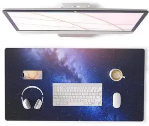 JVFYI Large Desk Pad, Milky Way Mouse Pad Desktop Decor, Waterproof PU Leather Desk Cover Protector, Desk Accessories for Office Home Work Writing Gaming 31.5" x 15.7" - Blue Galaxy JVFYI Large Desk Pad, Milky Way Mouse Pad Desktop Decor, Waterproof PU Leather Desk Cover Protector, Desk Accessories for Office Home Work Writing Gaming 31.5" x 15.7" - Blue Galaxy