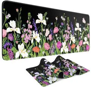 JVFYI Large Gaming Mouse Pad Keyboard Pad 31.5 x 11.8 in Gaming Pad Black Mouse Pad with Anti-Slip Rubber Base, Extended Mouse Mat XL Mouse Pad Large Mouse Mat(Flower) JVFYI Large Gaming Mouse Pad Keyboard Pad 31.5 x 11.8 in Gaming Pad Black Mouse Pad with Anti-Slip Rubber Base, Extended Mouse Mat XL Mouse Pad Large Mouse Mat(Flower)