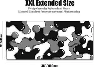 JVFYI Keyboards DRIP Edition XXL Black & White Gaming Mouse Pad - Professional Artisan Mouse Pad - Black & White Gaming Desk Mat - 36" x 16" Thick Extended XXL Gaming Mouse Pad (Stealth) JVFYI Keyboards DRIP Edition XXL Black & White Gaming Mouse Pad - Professional Artisan Mouse Pad - Black & White Gaming Desk Mat - 36" x 16" Thick Extended XXL Gaming Mouse Pad (Stealth)
