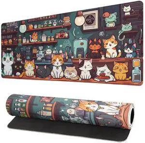 JVFYI Gaming Mouse Pad Desk Pad,Extended Big Mouse Pad,31.5x11.8 Inch Long Computer Keyboard Mouse Mat Mousepad with 3mm Non-Slip Base and Stitched Edge for Gaming and Office (cat) JVFYI Gaming Mouse Pad Desk Pad,Extended Big Mouse Pad,31.5x11.8 Inch Long Computer Keyboard Mouse Mat Mousepad with 3mm Non-Slip Base and Stitched Edge for Gaming and Office (cat)