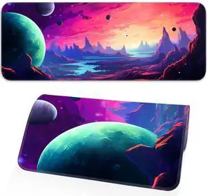 JVFYI Gaming Mouse Pad, Non-Slip Rubber Base, Stitched Edges, 31.5x11.8 Inch Large Mouse Pad for Desk, Computer, Laptop, Office, (Planet Universe) JVFYI Gaming Mouse Pad, Non-Slip Rubber Base, Stitched Edges, 31.5x11.8 Inch Large Mouse Pad for Desk, Computer, Laptop, Office, (Planet Universe)
