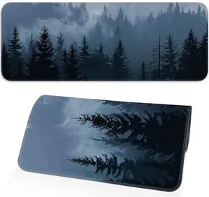 JVFYI Mouse Pad, Misty Forest Pattern, Non-Slip Rubber Gaming Mouse Pad with Stitched Edges for Computer, Office, Home, 31.5 x 11.8 Inch (Forest) JVFYI Mouse Pad, Misty Forest Pattern, Non-Slip Rubber Gaming Mouse Pad with Stitched Edges for Computer, Office, Home, 31.5 x 11.8 Inch (Forest)