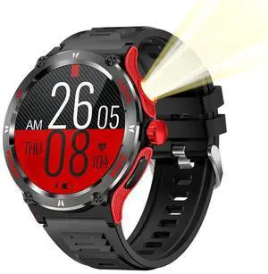 JVFYI Men's 1.53" Smart Watch: 3ATM Waterproof, Heart Rate & Blood Oxygen Monitor, 123 Sport Modes Black and red JVFYI Men's 1.53" Smart Watch: 3ATM Waterproof, Heart Rate & Blood Oxygen Monitor, 123 Sport Modes Black and red