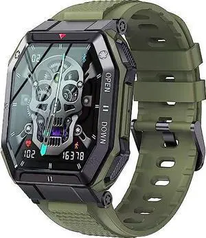 JVFYI Military Smart Watch for Men, 1.85" HD Display, Heart Rate Monitor, Fitness Tracker, iPhone/Android Compatible green JVFYI Military Smart Watch for Men, 1.85" HD Display, Heart Rate Monitor, Fitness Tracker, iPhone/Android Compatible green