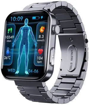 JVFYI Smart Watch 2.1" HD Screen, Bluetooth Calls, Heart Rate & Sleep Monitor, IP67 Waterproof, 7-Day Battery Black Three Plants JVFYI Smart Watch 2.1" HD Screen, Bluetooth Calls, Heart Rate & Sleep Monitor, IP67 Waterproof, 7-Day Battery Black Three Plants