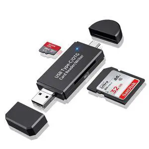 SD/Micro SD Card Reader, Card Reader, Type C Micro USB OTG Adapter and USB 2.0 Portable Memory Card Reader for SDXC, SDHC, SD, MMC, RS-MMC, Micro SDXC, Micro SD, Micro SDHC Card and UHS-I Card SD/Micro SD Card Reader, Card Reader, Type C Micro USB OTG Adapter and USB 2.0 Portable Memory Card Reader for SDXC, SDHC, SD, MMC, RS-MMC, Micro SDXC, Micro SD, Micro SDHC Card and UHS-I Card