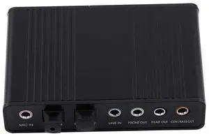 5.1 USB Audio Sound Card with SPDIF, External USB Sound Card Adapter for PC Laptop Audio, Support 48/44 KHz Sampling Rate, Black 5.1 USB Audio Sound Card with SPDIF, External USB Sound Card Adapter for PC Laptop Audio, Support 48/44 KHz Sampling Rate, Black