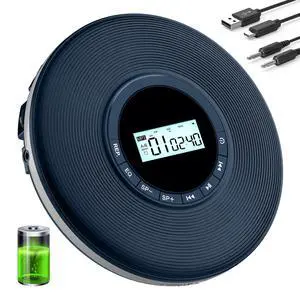 Portable CD Player, Disman CD Player for Car, Battery Powered Personal CD Music Player with Headphones Jack, Built-in 1000mAh Battery, Aux-Out Cable/TF Slot, LCD Display, Anti-Skip for Home Portable CD Player, Disman CD Player for Car, Battery Powered Personal CD Music Player with Headphones Jack, Built-in 1000mAh Battery, Aux-Out Cable/TF Slot, LCD Display, Anti-Skip for Home
