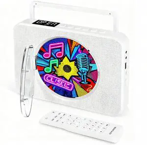 TODANGAI Bluetooth CD Player with Speakers - Wall Mounted Home CD Player, Portable CD Player for Car/Kids with FM Radio/USB/AUX/Includes Adapter/Remote Control/LCD Display/Dust Cover TODANGAI Bluetooth CD Player with Speakers - Wall Mounted Home CD Player, Portable CD Player for Car/Kids with FM Radio/USB/AUX/Includes Adapter/Remote Control/LCD Display/Dust Cover