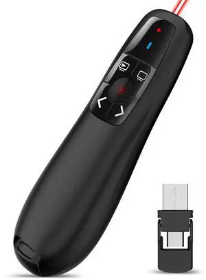 Wireless Presenter Remote Presentation Clicker: USB Type C PowerPoint Clicker with Red Pointer Long Range PPT Control - Universal Power Point Slide Advancer for Mac MacBook Laptop PC Computer Keynote Wireless Presenter Remote Presentation Clicker: USB Type C PowerPoint Clicker with Red Pointer Long Range PPT Control - Universal Power Point Slide Advancer for Mac MacBook Laptop PC Computer Keynote