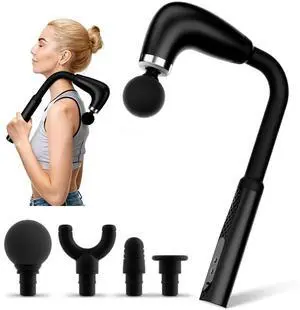 BEONISI Massage Gun with Upgraded Extension Handle,Back Massage Gun Deep Tissue,Back Massager for Pain Relief for Muscles Neck Shoulders Waist Arm Legs Foot,4 Replaceable Heads & 9 Speeds (Black) BEONISI Massage Gun with Upgraded Extension Handle,Back Massage Gun Deep Tissue,Back Massager for Pain Relief for Muscles Neck Shoulders Waist Arm Legs Foot,4 Replaceable Heads & 9 Speeds (Black)