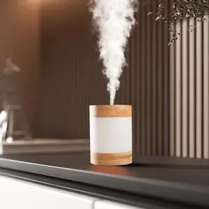 Bamboo Ultrasonic Mini Humidifier, 400ml Quiet Desktop Humidifier with Dual LED Night Light, USB-C Powered, Auto Shut-Off, Portable Small Room Air Moisturizer for Bedroom, Desk, Office & Travel Bamboo Ultrasonic Mini Humidifier, 400ml Quiet Desktop Humidifier with Dual LED Night Light, USB-C Powered, Auto Shut-Off, Portable Small Room Air Moisturizer for Bedroom, Desk, Office & Travel