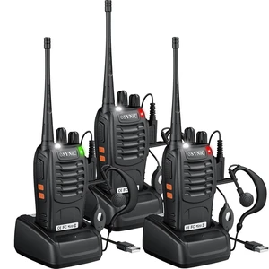 eSynic 3-Pack Rugged Walkie Talkies-Up to 3 Miles Long Range Talking | 16CH-Compact Design-Rechargeable Designed -Rain-Resistant-Easy to Carry for Job Site/Camping/Hiking/Cruise Ships eSynic 3-Pack Rugged Walkie Talkies-Up to 3 Miles Long Range Talking | 16CH-Compact Design-Rechargeable Designed -Rain-Resistant-Easy to Carry for Job Site/Camping/Hiking/Cruise Ships
