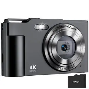 Digital Camera, FHD 4K Digital Point and Shoot Camera with 16X Zoom Anti Shake, 48MP Compact Small Camera with 32GB Card for Boys Girls Kids Digital Camera, FHD 4K Digital Point and Shoot Camera with 16X Zoom Anti Shake, 48MP Compact Small Camera with 32GB Card for Boys Girls Kids