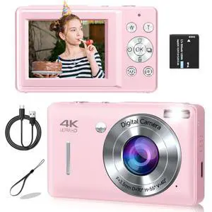 Digital Camera, 44MP Compact Camera, FHD 1080P Point and Shoot Digital Cameras with 16X Zoom, Face Detect, Smile Capture, Anti Shake, for Boys Girls Teens Gifts (Pink) Digital Camera, 44MP Compact Camera, FHD 1080P Point and Shoot Digital Cameras with 16X Zoom, Face Detect, Smile Capture, Anti Shake, for Boys Girls Teens Gifts (Pink)