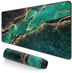 Extended Large Mouse Pad, XXL Gaming Mousepad 31.5 x 15.7 Inch, Big Computer Keyboard Desk Pad, Waterproof Mouse Mat with Stitched Edges and Non-Slip Base for Office Gaming, Green Marble Extended Large Mouse Pad, XXL Gaming Mousepad 31.5 x 15.7 Inch, Big Computer Keyboard Desk Pad, Waterproof Mouse Mat with Stitched Edges and Non-Slip Base for Office Gaming, Green Marble